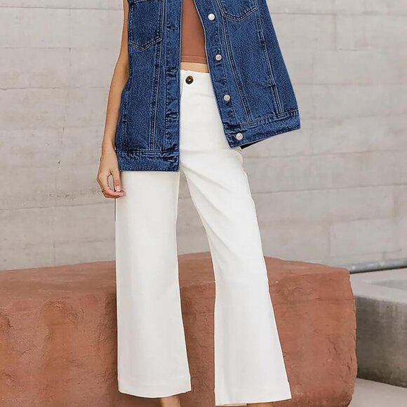 Women's Denim Vest 2025 Summer Sleeveless Button Down Jean Jacket Casual Loose C - Picture 3 of 9